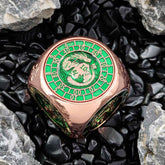 Cube Spinner 7‑in‑1 Metal Dice – Antique Bronze, Copper, Bloodstain & More